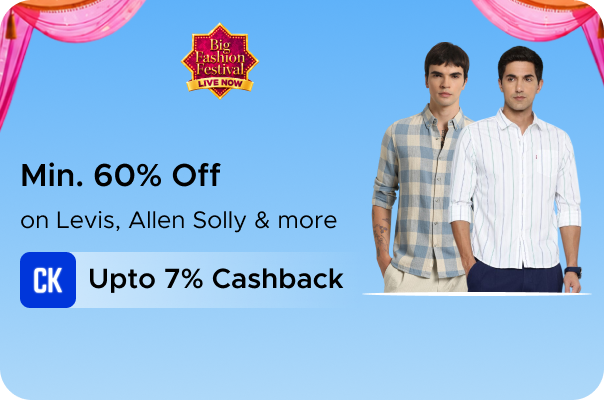 Min 60% Off on Levis, Allen Solly & more + Upto 7% Cashback